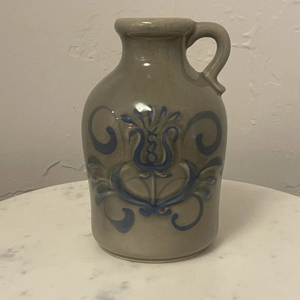 Vintage Inarco Japan Pottery Medium Jug‎ Vase with Blue Design